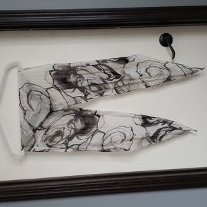 Black and white sheer scarf angled edges